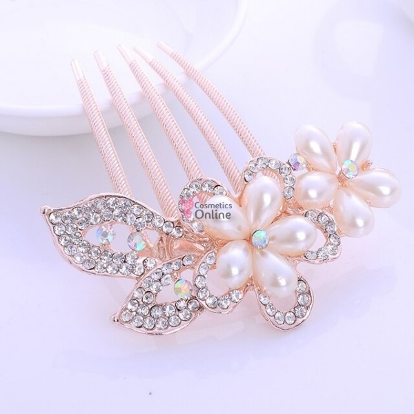 Accesoriu elegant pentru decor par AP025DD Auriu cu pini si perle